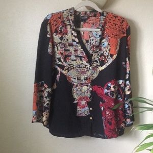 Asian inspired top silk